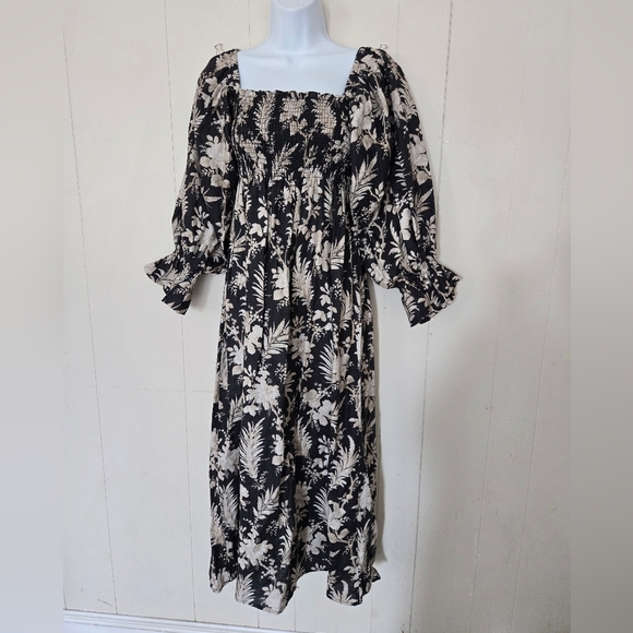 Tuckernuck Ojai Vines Hemmings Linen Dress Peasant CottageCore-Size M - Picture 4 of 7